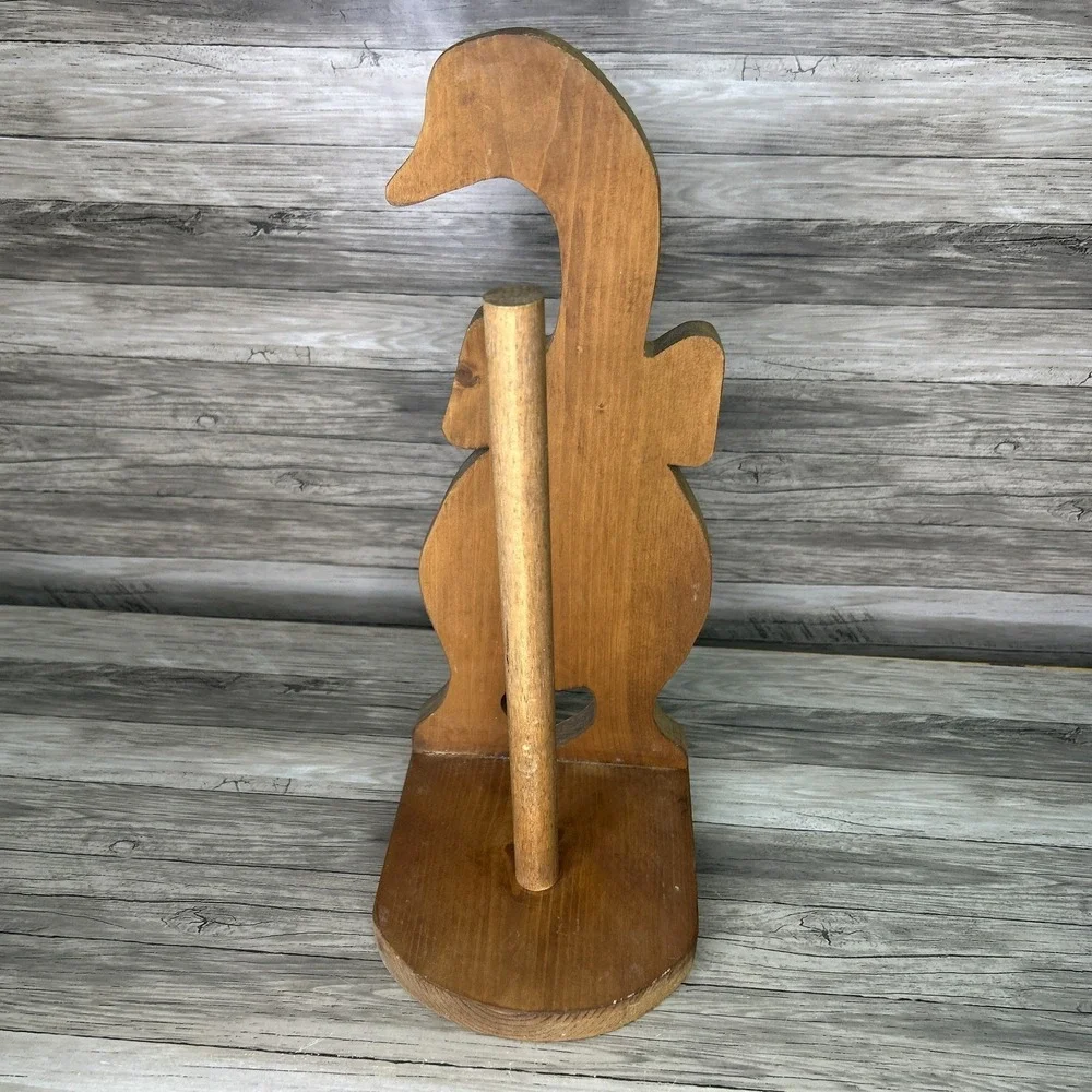 Wooden Goose Paper Towel Holder‎ Country Rustic Cottage Granny Kitschy Vintage